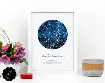 Star Map Print, Star Map By Date, Anniversary Star Map, Celestial Map Print, Star Map Digital, Constellation Map Gift, Star Map Digital