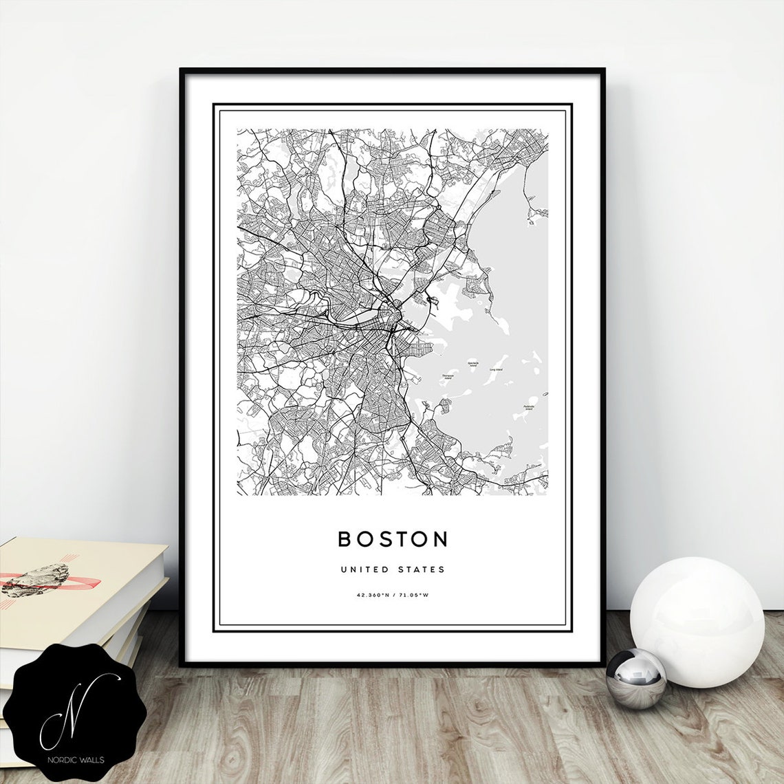 Boston Printable Map