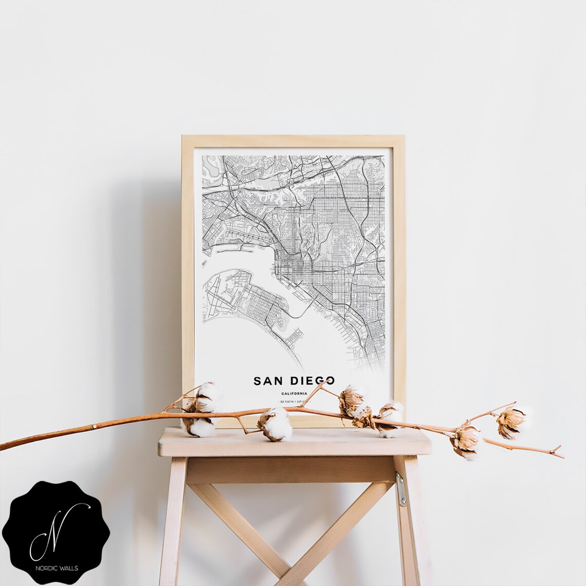 San Diego Map Print Maps as Art Printable Map of San Diego - Etsy