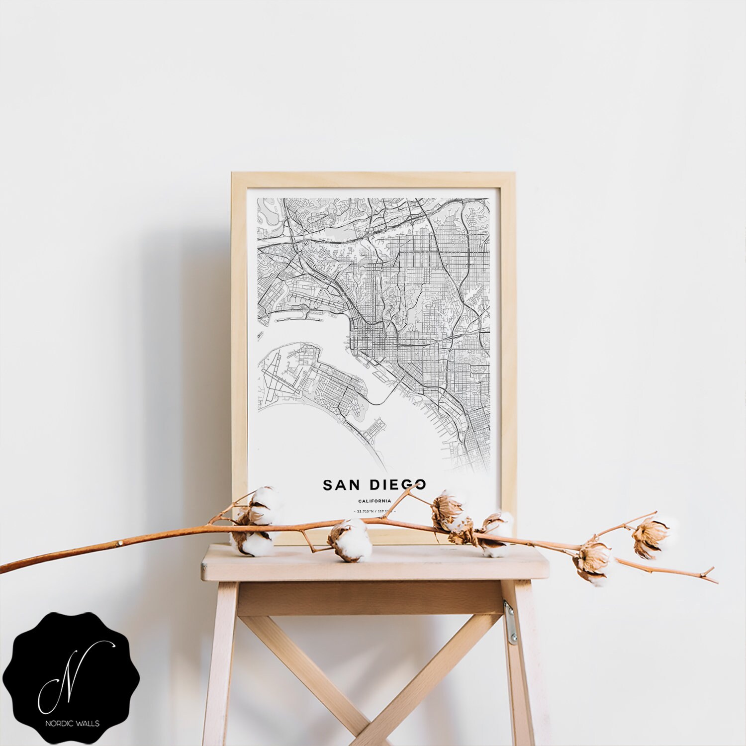 San Diego Map Print Maps as Art Printable Map of San Diego - Etsy