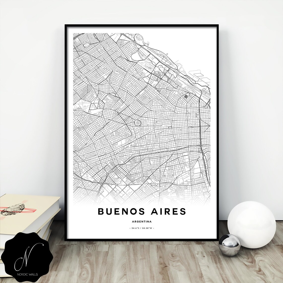 Buenos Aires Map Printable Wall Art Maps as Art Printable | Etsy