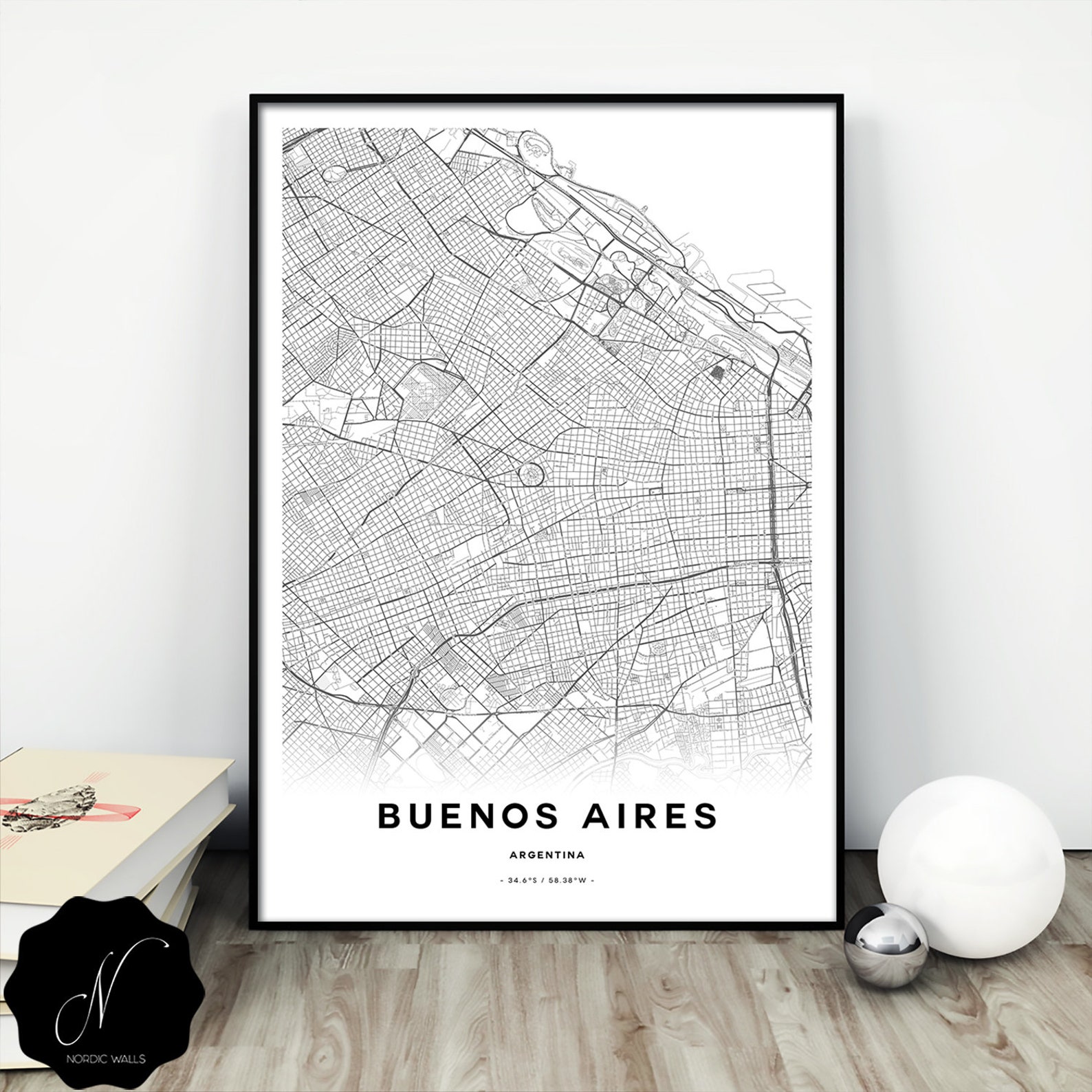 Buenos Aires Map Printable Wall Art Maps as Art Printable | Etsy