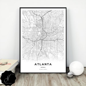 Atlanta Map Print, Maps as Art, Printable Map of Atlanta Wall Art, Map ...