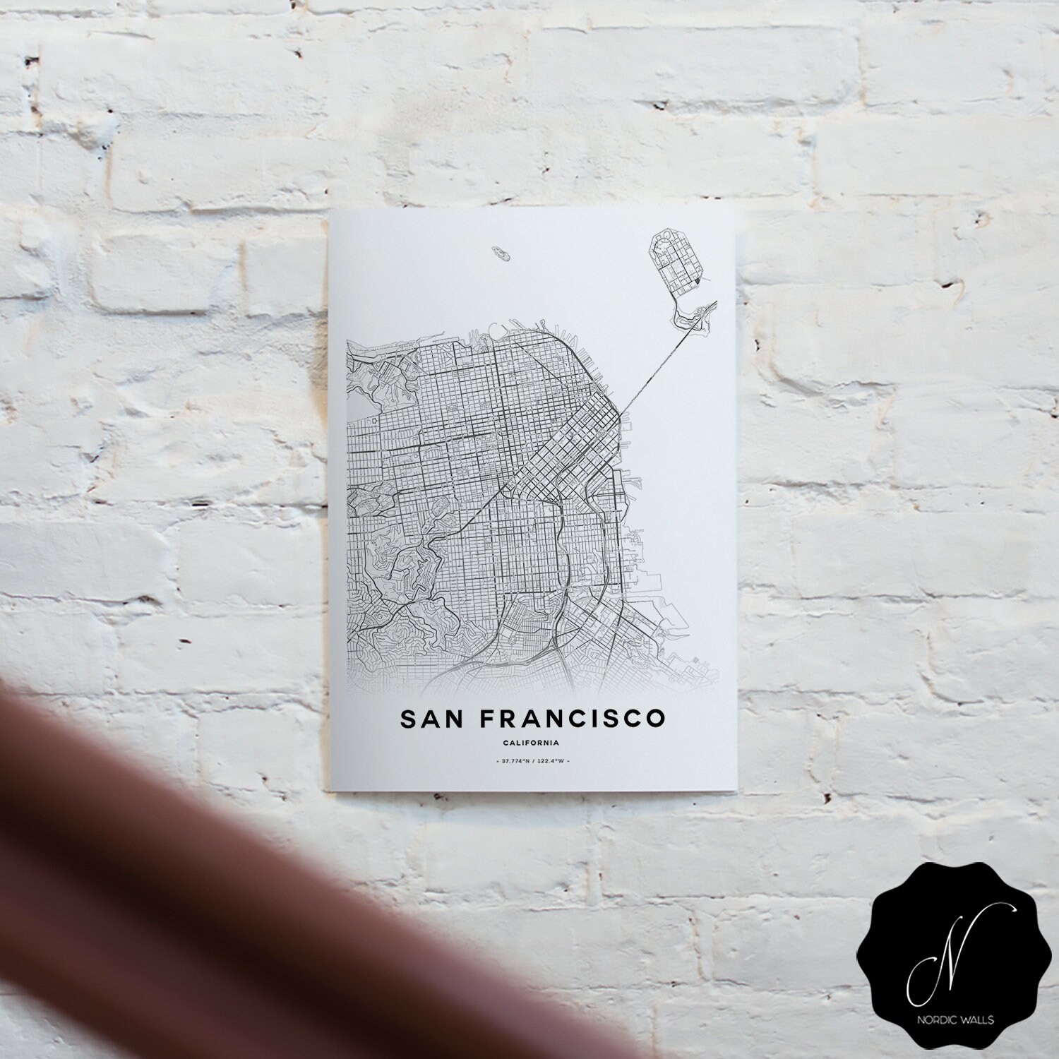 San Francisco Map Printable Wall Art Map as Art Printable | Etsy