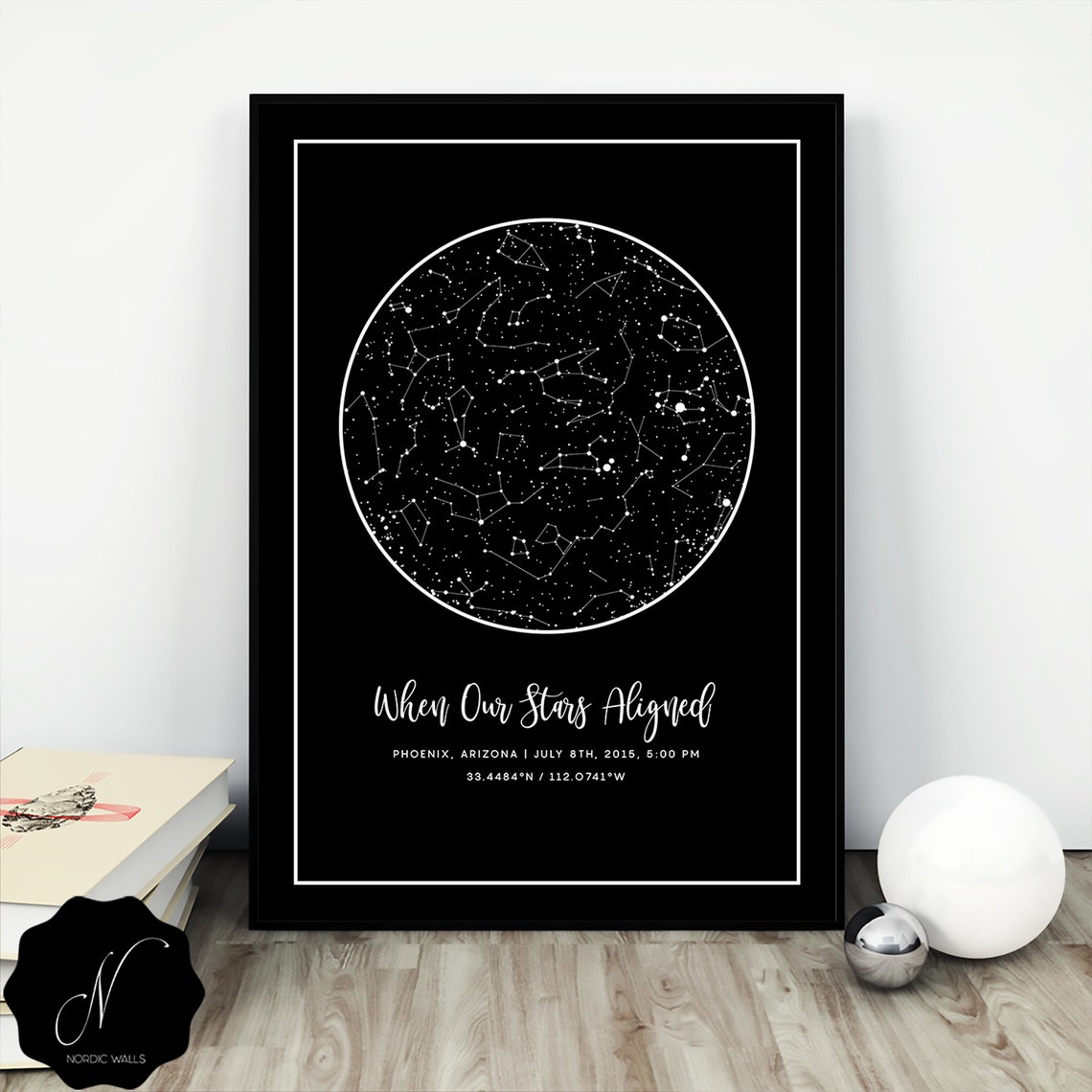Celestial Star Map, First Anniversary Gift, Custom Star Map Digital ...