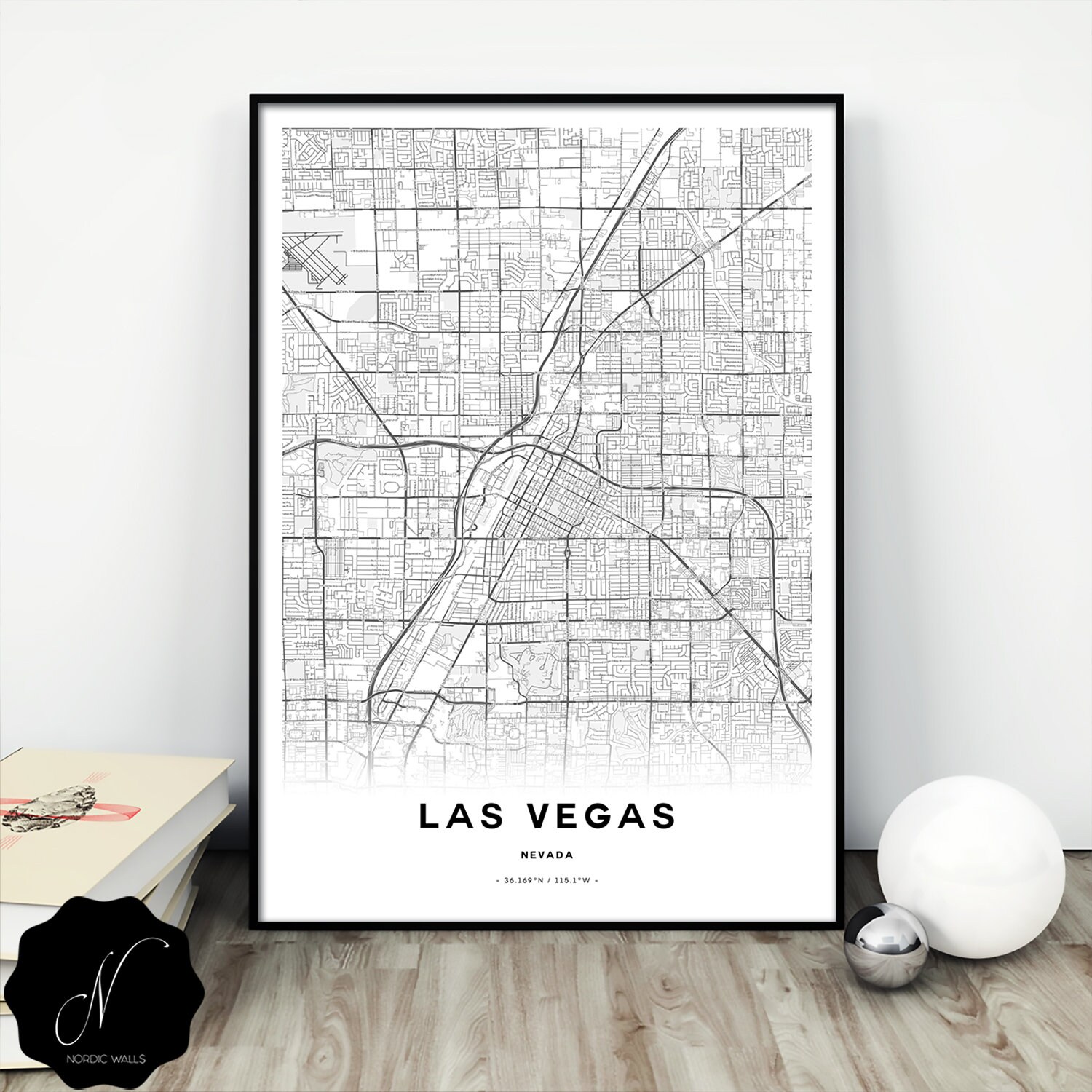 Las Vegas Map Print Map as Art Printable Map of Las Vegas | Etsy