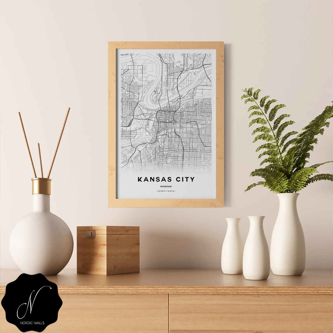 Kansas City Map Printable Wall Art Map Gifts Printable Map - Etsy