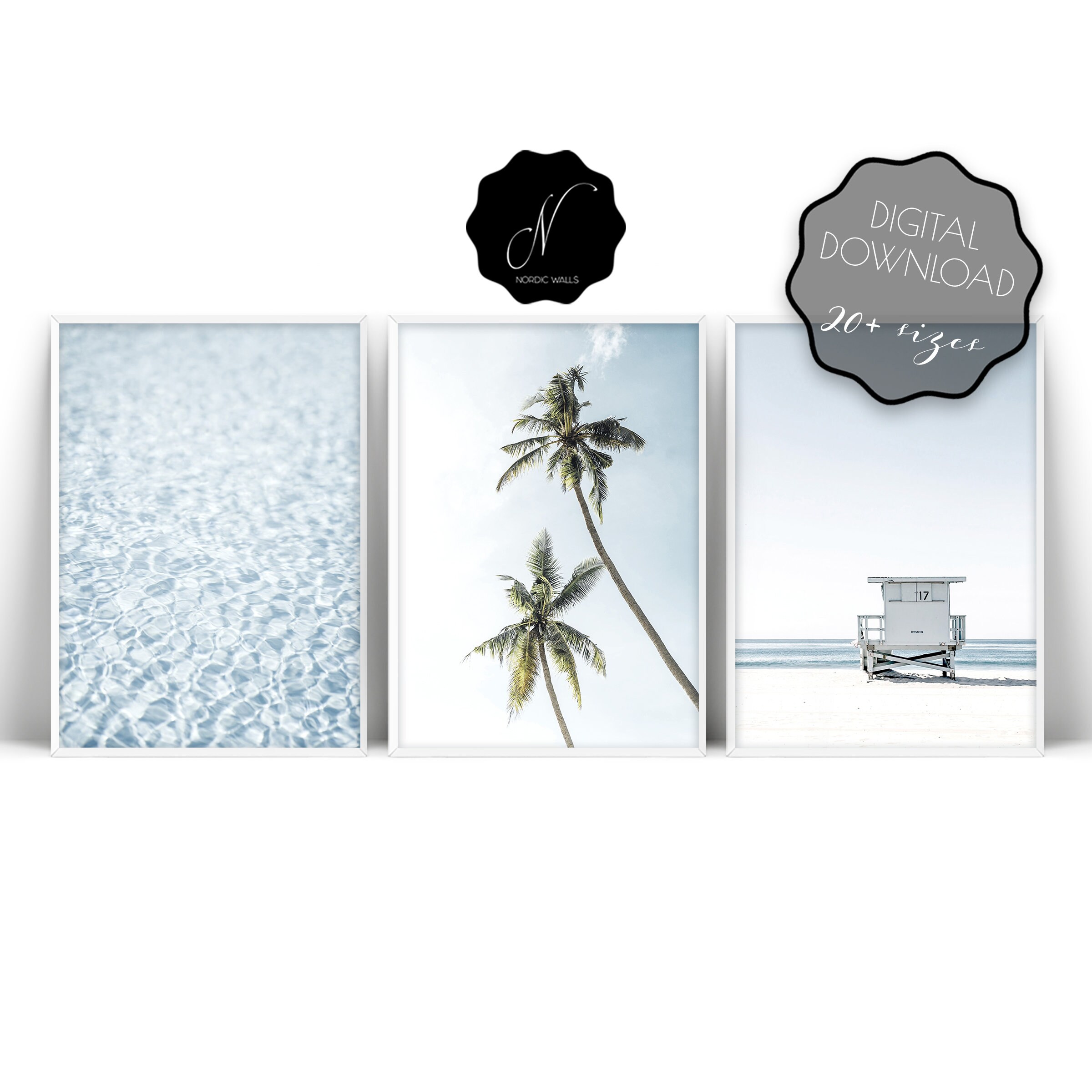 Coastal Wall Art Beach Wall Art Set Of 3 Prints Coastal | Etsy