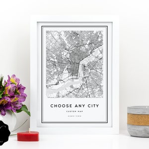 Custom Map Print, Custom City Map Wall Art, City Map Gift, Custom Map Wall Art Print, Personalized Map, Map Gift Wall Art, Maps As Art