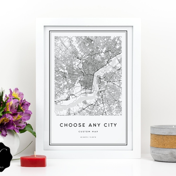 Custom Map Print, Custom City Map Wall Art, City Map Gift, Custom Map Wall Art Print, Personalized Map, Map Gift Wall Art, Maps As Art