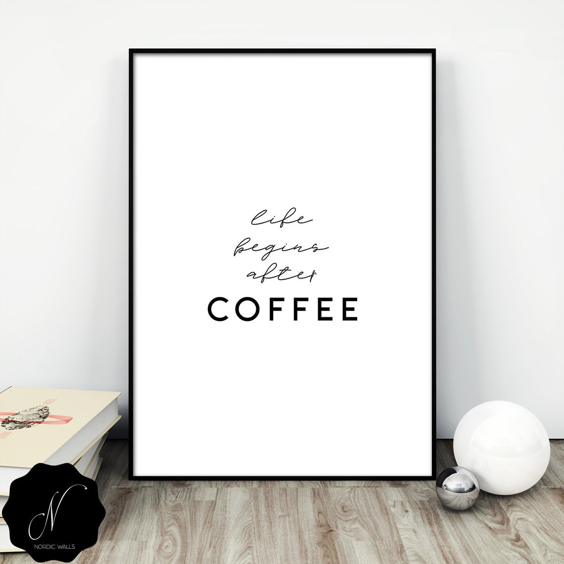 Coffee Poster Coffee Quote Typography Wall Art Prints Etsy