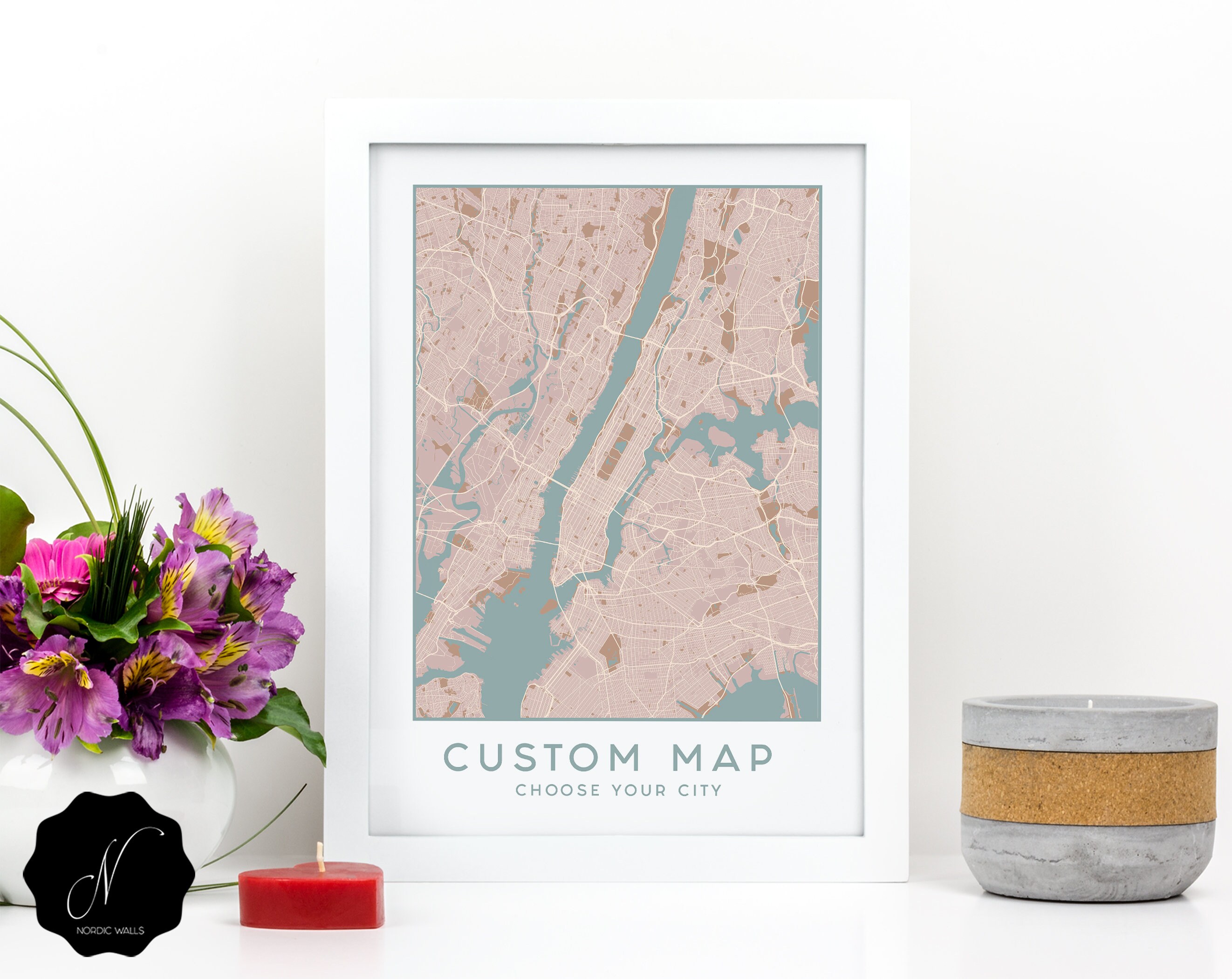 City Map Print Choose Any City Map Wall Art Map Gift Wall Etsy