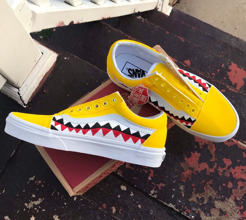 yellow bape old skool vans