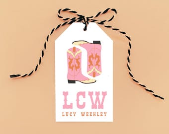 Set of Western Personalized Gift Tags