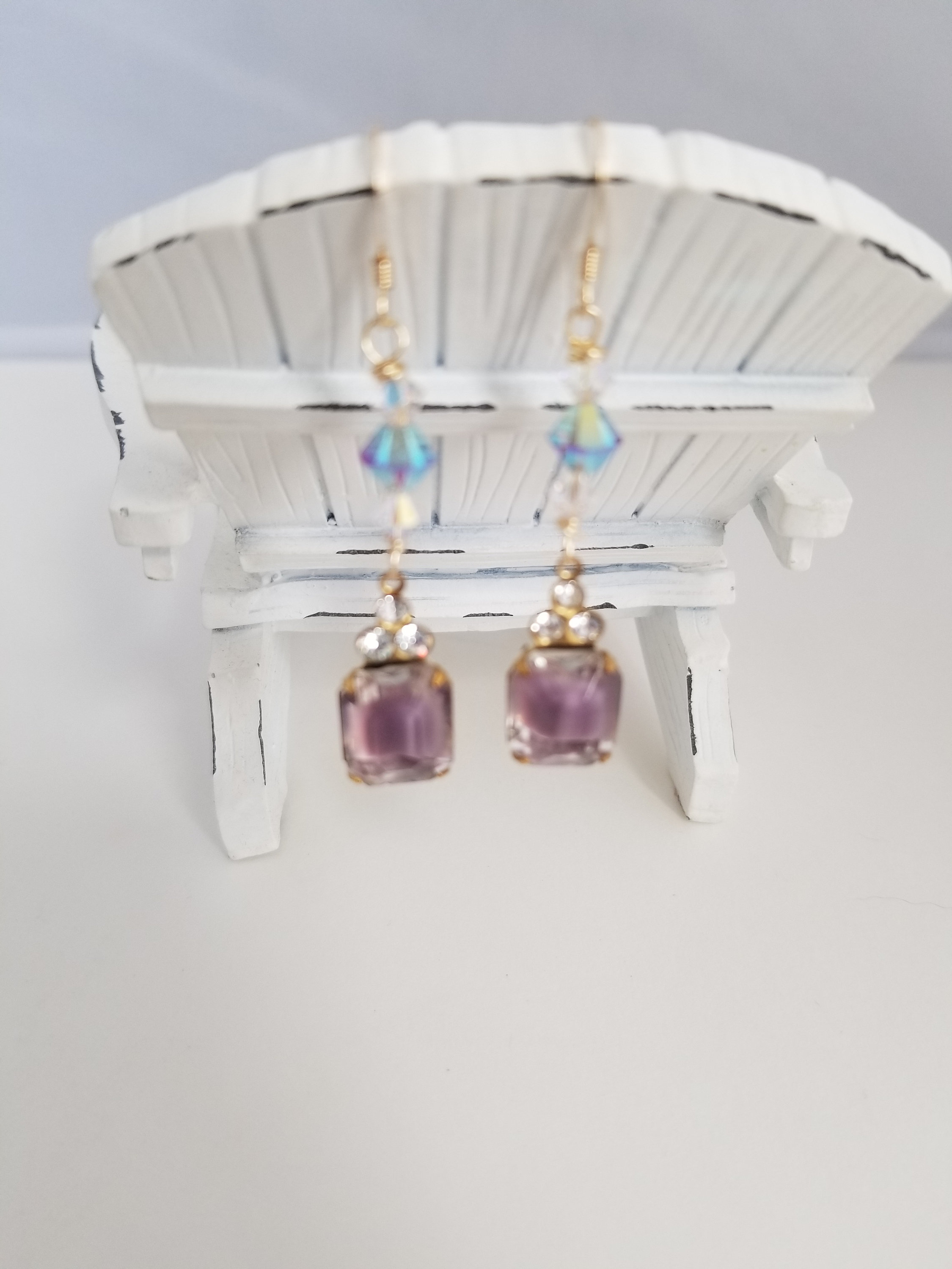 Vintage Glass Dangle Earrings Etsy Israel