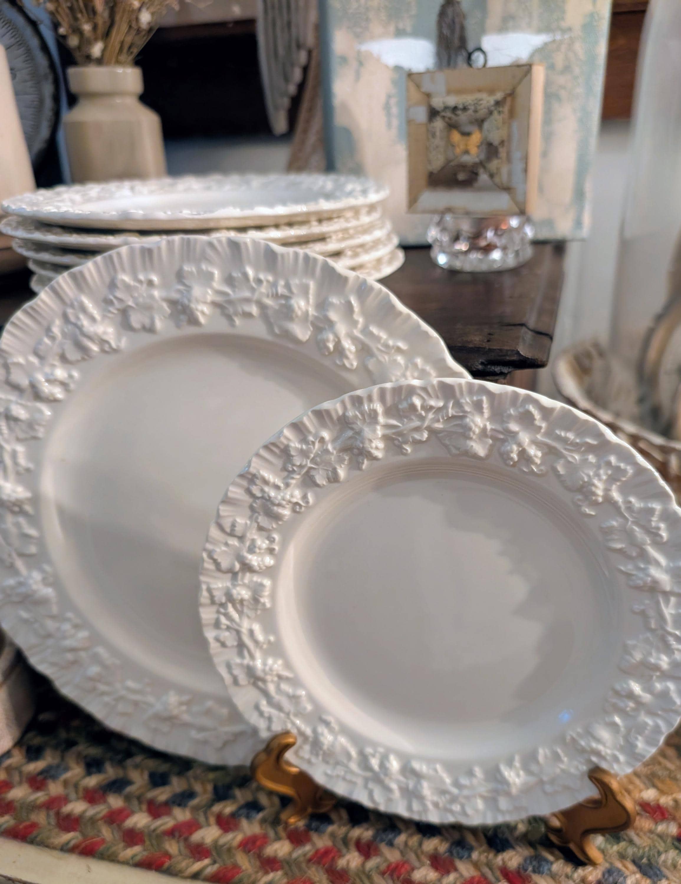 Queensware Cookware Vintage Wedgwood Queens Ware Shell Edge Creamware Bread and Butter ...