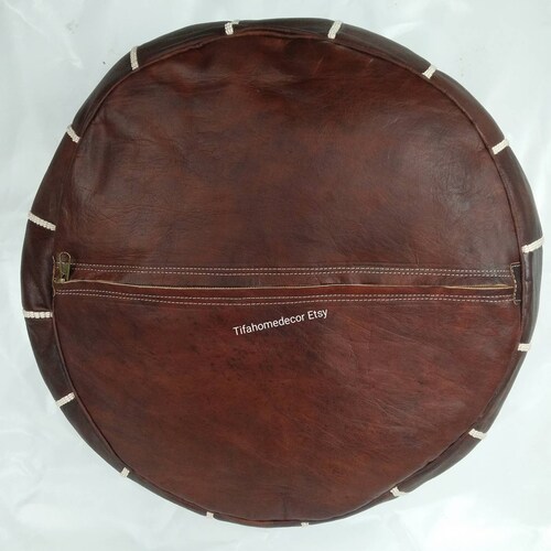 Set Of 2 Moroccan Pouf Handmade Moroccan Stool, Genuine Leather Ottoman, Natural shops Brown Color Pouffe Ottoman Footstool