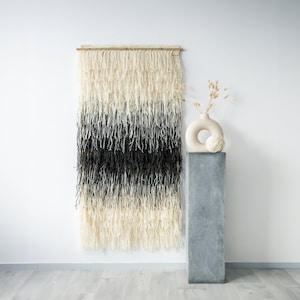 Arazzo da parete in lana intrecciata - Arte per camera da letto - Decorazione murale - Decorazione per la casa - Arazzo da parete - Decorazione Japandi naturale