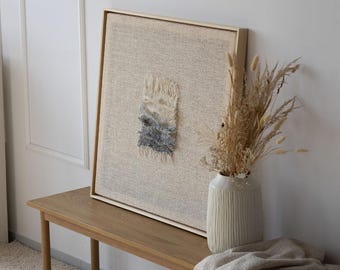 Framed Wall Art - 3D Fiber Art - Japandi Wall Decor - Wabi Sabi Wall Art - Minimalist Tapestry - Coastal Decor - Aestus
