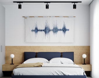 Music Woven Wall Hanging - Weaving Wall Art, Makramee Home Decor - Fiber Art Wall Hanging - Music Wall Decoration - Woven Soundtrack - Boho