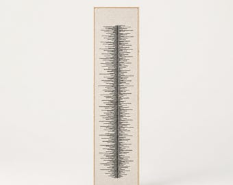 Beige Sculptural Wall Art for Boho Bedroom & Office Decor - Large Vertical Soundwave Pattern - Modern Statement Piece - Linea