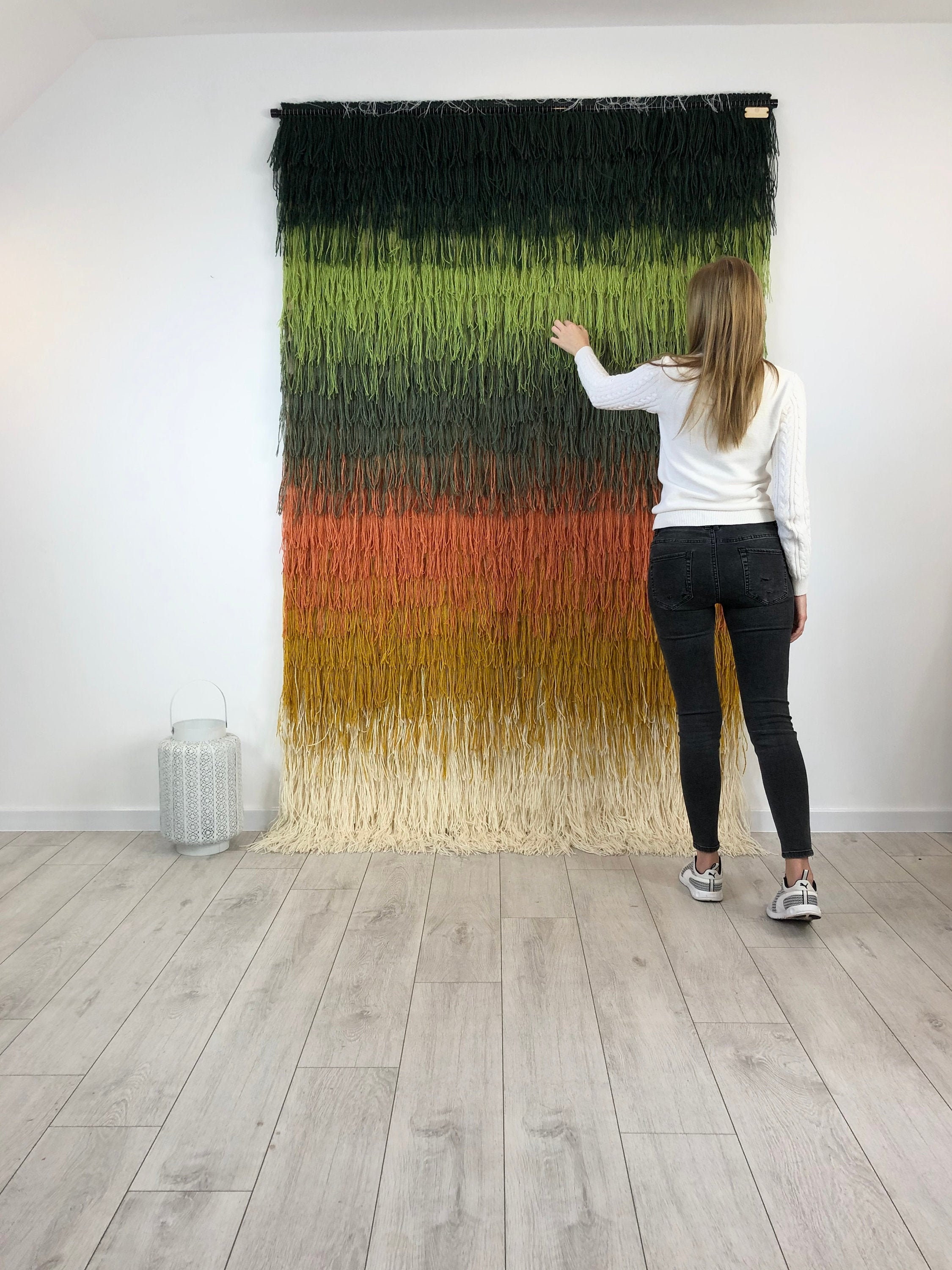 Fabric Wall Art Wool Wall Decor Natural Knitting Wool Large Etsy