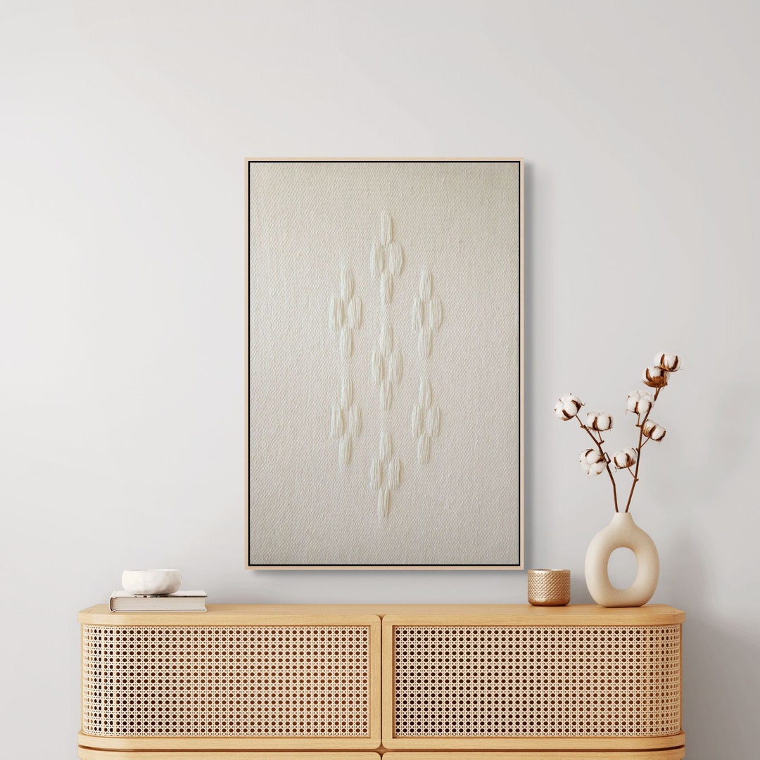 Large Framed Wall Decoration in Neutral Color Wall Hanging Ornament