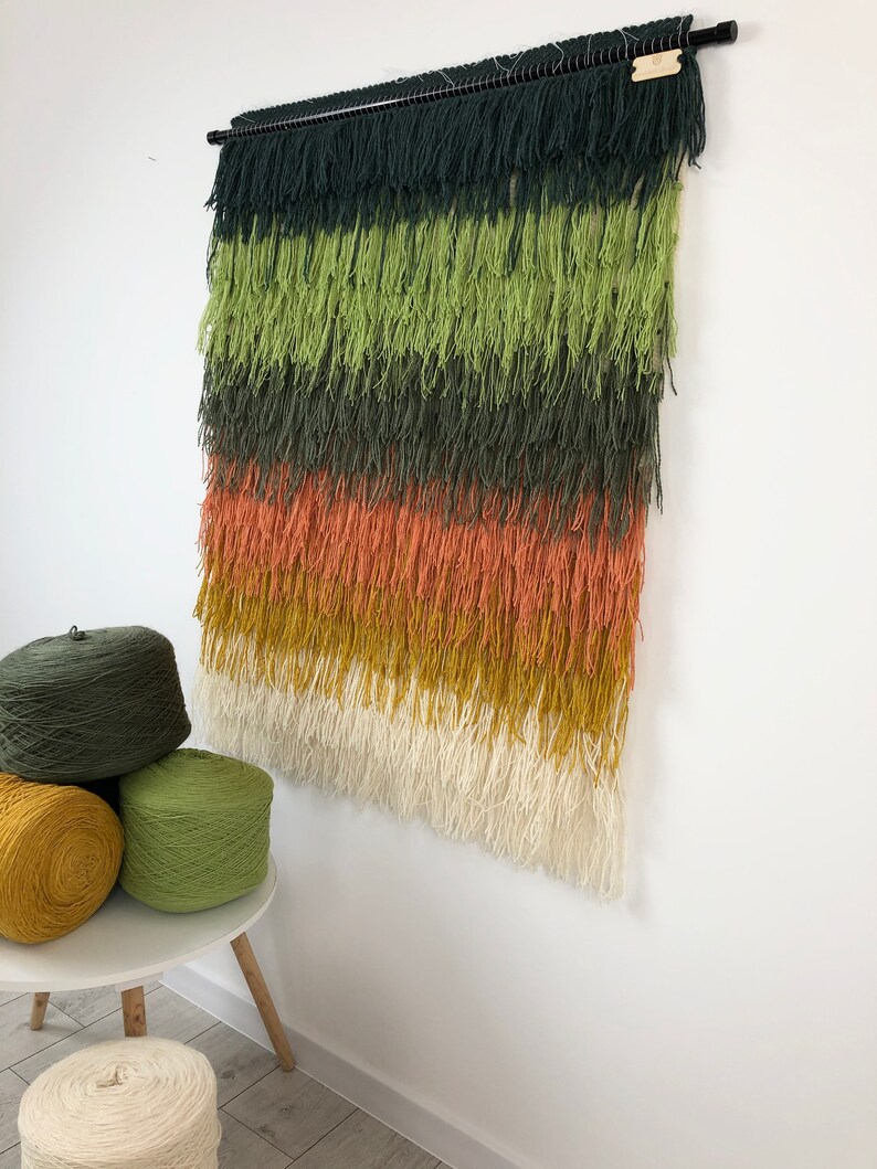 Large Wool Art Wool Wall Decor Natural Knitting Wool Etsy
