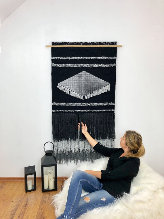 Makramee Wandbehang Wandteppich Woven Tapestry Woven Wall Art Macrame Wall Hanging Tissage Mural Tapestry Wall Hanging Textile Art Etsy