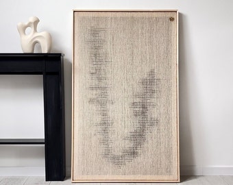 Framed Wall Hanging | Tapestry Wall Decoration | Wool Weaving Wall Art | Textile Art in Neutral Color | Minimalist Home Elegant Decoration