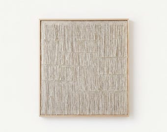 Framed Wool Woven Wall Art – Japandi Minimalist Texture Tapestry - Estheté
