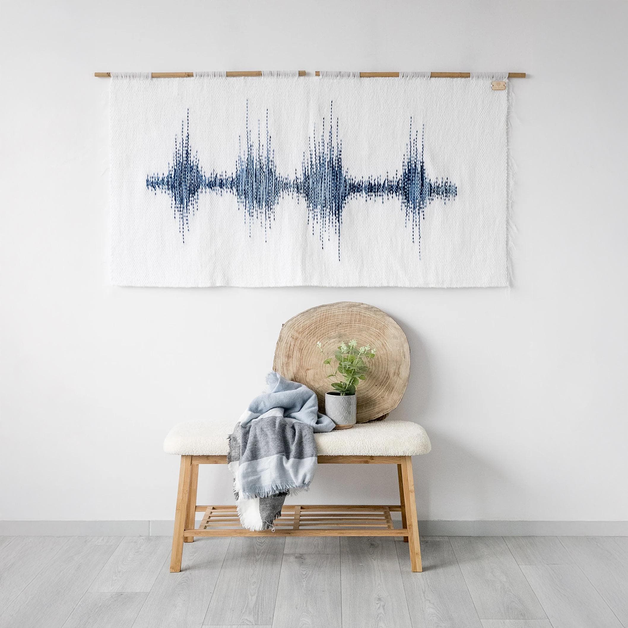 Music Woven Wall Hanging - Weaving Wall Art, Makramee Home Decor - Fiber Art Wall Hanging - Music Wall Decoration - Woven Soundtrack - Boho