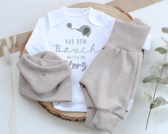 Erstlingsset Homecomingoufit Neugebornenset Babyset 'Elefant'