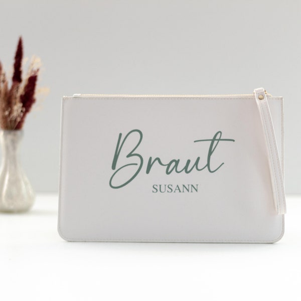 Clutch Braut  Hochzeit Tasche Trauzeugin Brautjungfer personalisiert mit Namen