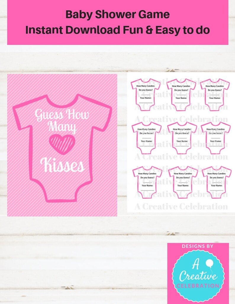 Baby Shower Game Instant Printable Fun Shower Game Pink Etsy Baby Shower Game Instant Printable Fun Shower Game Pink Etsy