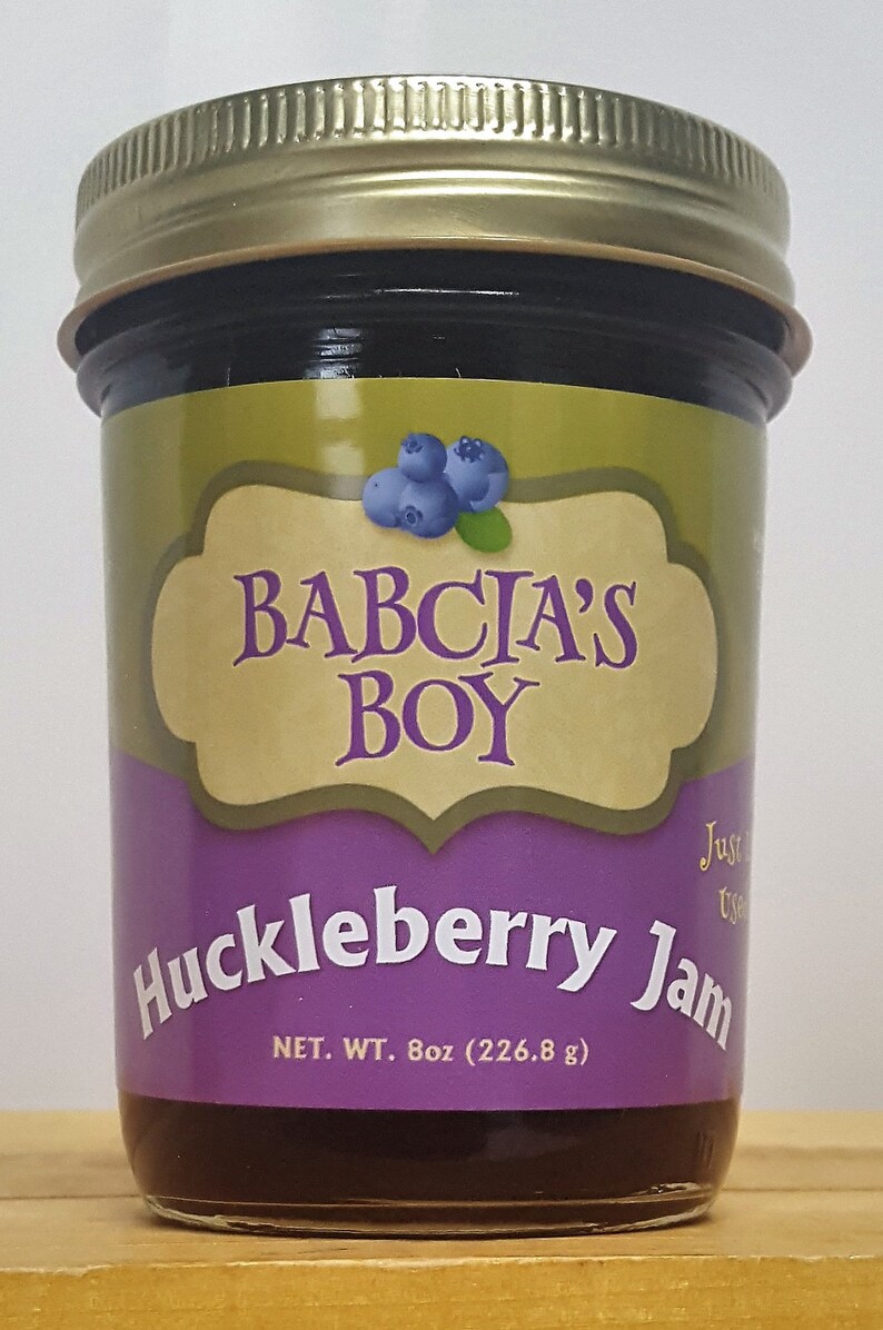 Huckleberry Jam 8 oz jar Homemade Etsy