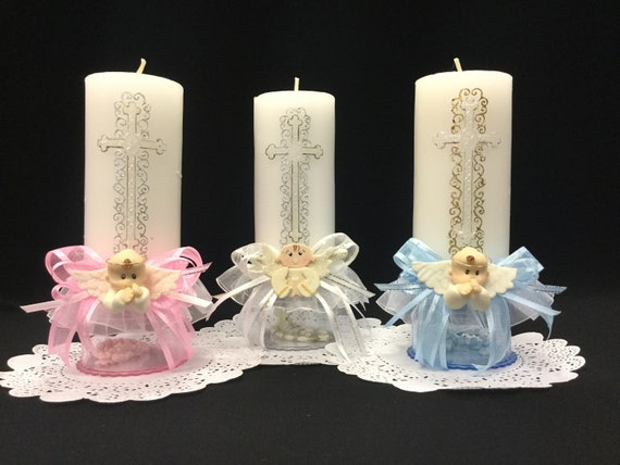 Baptism Christening First Communion Decorated Candle With Etsy