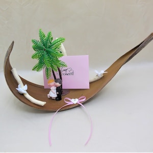 Hochzeitsgeschenk Kokosblatt, Hochzeitskarte, Hochzeitsreise Geschenk, Geldgeschenk, Gutschein verpacken, Geschenkbox, Strandhochzeit Geld