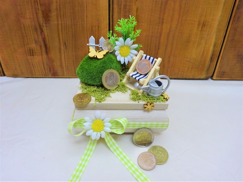 Garten mini Holzbox Gutschein Garten Geldgeschenk Garten