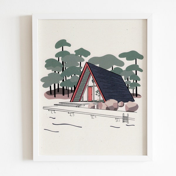 Beach A-Frame, Eco Print, 8x10, Recycled Paper (1 of 3)