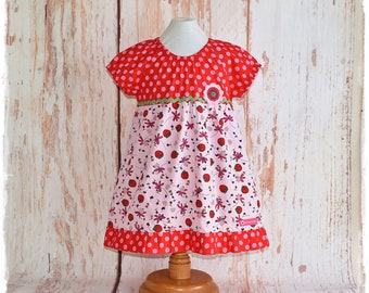 Gr Erdbeere süßes 3 tlg Mädchen Sommer Kleid 74,80,86 