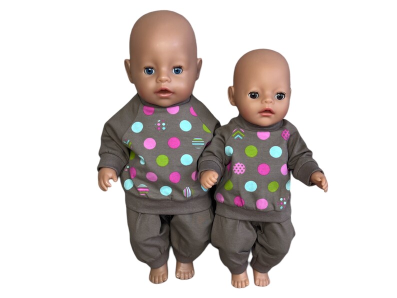 Doll pajamas Dots in size 46/48 cm image 1