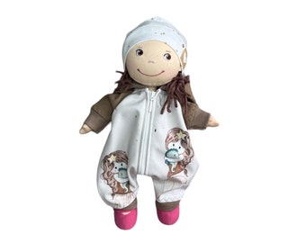 Enchanting 2-piece doll overall with hat “Mermaid” size 30 cm