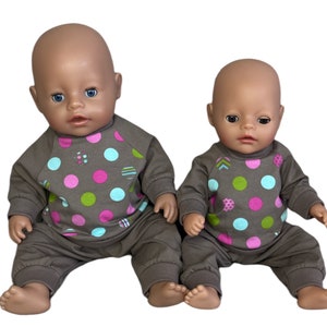 Doll pajamas Dots in size 46/48 cm image 2