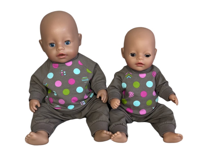 Doll pajamas Dots in size 46/48 cm image 2