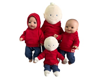 Puppen Hoodie „Rot“ in Größe 40/43cm