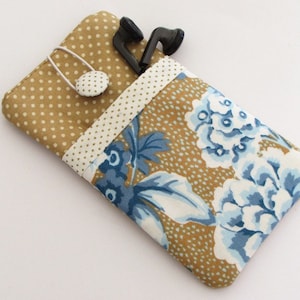 Handytasche, Handysocke, Mobile Phone sock, Galaxy 3, blaue Blume, Handy mit Fach , Bild 1