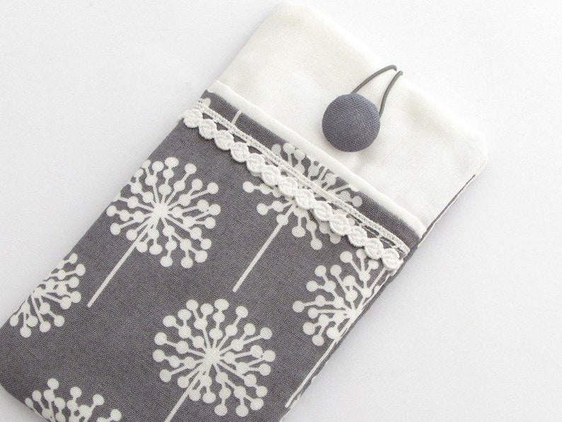 Father's Day, grey-white puss flower, smartphone mobile phone case, mobile phone sock image 2