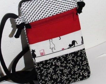 Cell phone bag to hang around your body, cross body cell phone bag, shoulder bag, small shoulder bag