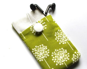 Blow flower-green with smartphone-mobile phone